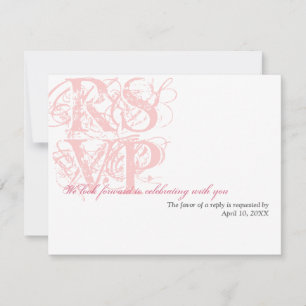 Rose Rosa Grunge Hochzeitszittel UAWG Ansprechen RSVP Karte