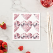 Rose Rosa Herz Quarz Liebe Kristallklares Party Serviette (Beispiel)