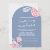 Rose Rosa Hochzeit Einladung (Vorderseite)