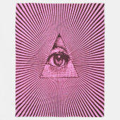 Rose rosa Illuminati Hologramm Fleecedecke (Vorderseite)