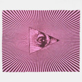 Rose rosa Illuminati Hologramm Fleecedecke (Vorderseite (Horizontal))