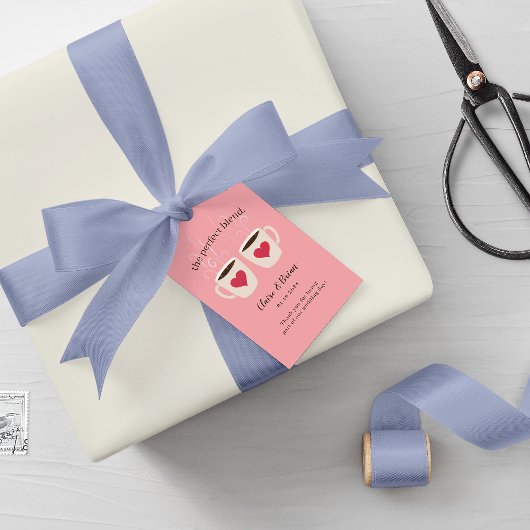 Rose Rosa Illustrierte Kaffeebeutel Perfekte Misch Geschenkanhänger