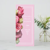 Rose Rosa Kirchenhochzeit Programm (Stehend Vorderseite)