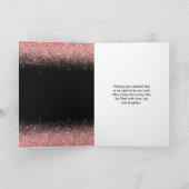 Rose Rosa Kleid Imitate Glitzer Sweet 16 Geburtsta Karte (Innenseite)