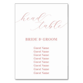 Rose Rosa Kopftisch Hochzeitstabelle Tischnummer