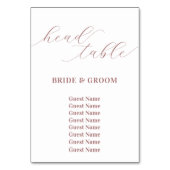 Rose Rosa Kopftisch Hochzeitstabelle Tischnummer (Rückseite)