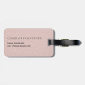 Rose Rosa Ledermonogramm Gepäckanhänger (Rückseite horizontal)