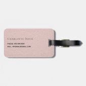 Rose Rosa Ledermonogramm Gepäckanhänger (Rückseite horizontal)