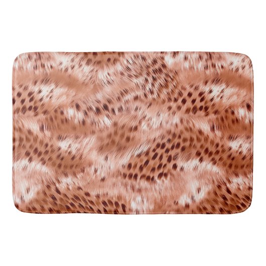 Rose Rosa Leopard Badematte (Vorderseite)