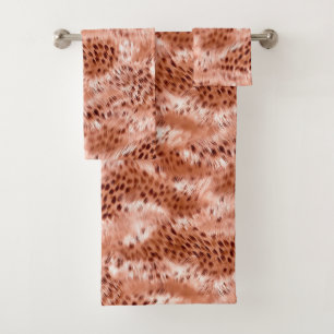 Rose Rosa Leopard Badhandtuch Set