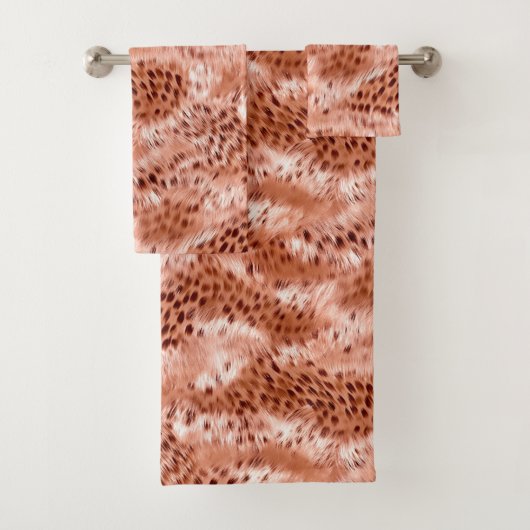 Rose Rosa Leopard Badhandtuch Set (Insitu)
