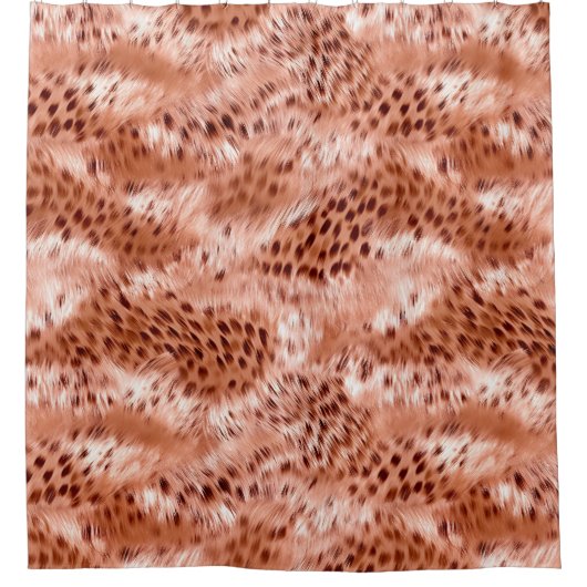 Rose Rosa Leopard Duschvorhang (Vorderseite)