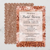 Rose Rosa Leopard Einladung (Vorne/Hinten)