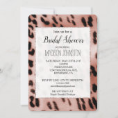 Rose Rosa Leopard Einladung (Vorderseite)