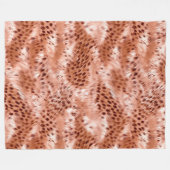 Rose Rosa Leopard Fleecedecke (Vorderseite (Horizontal))