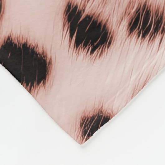 Rose Rosa Leopard Fleecedecke (Ecke)