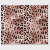 Rose Rosa Leopard Geschenkpapier (Flach)