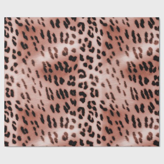 Rose Rosa Leopard Geschenkpapier (Flach)