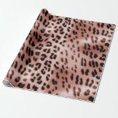Rose Rosa Leopard Geschenkpapier (Ungerollt)
