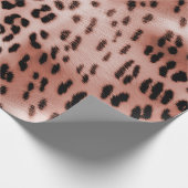 Rose Rosa Leopard Geschenkpapier (Ecke)