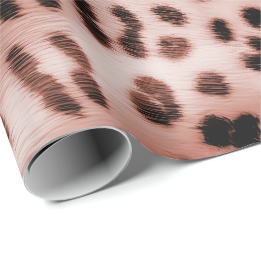 Rose Rosa Leopard Geschenkpapier (Rolleneckpunkt)
