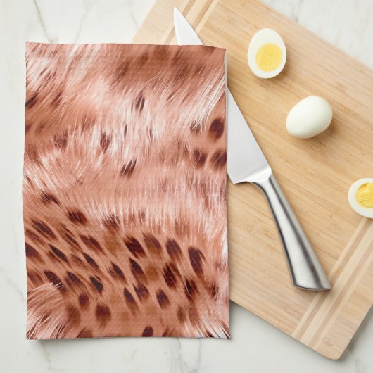 Rose Rosa Leopard Geschirrtuch (Viertel Falte)