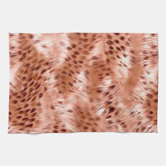 Rose Rosa Leopard Geschirrtuch (Horizontal)