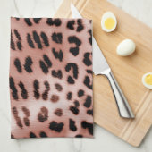 Rose Rosa Leopard Geschirrtuch (Viertel Falte)