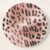 Rose Rosa Leopard Getränkeuntersetzer (Vorne)