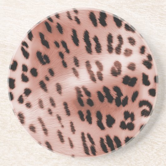 Rose Rosa Leopard Getränkeuntersetzer (Vorne)