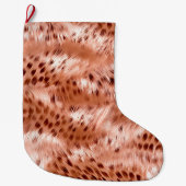 Rose Rosa Leopard Großer Weihnachtsstrumpf (Vorderseite)