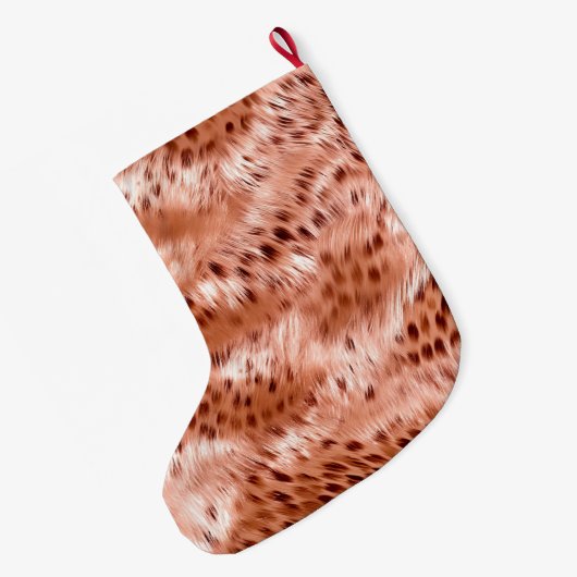 Rose Rosa Leopard Großer Weihnachtsstrumpf (Rückseite (Hängend))