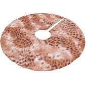 Rose Rosa Leopard Polyester Weihnachtsbaumdecke (Schrägansicht)