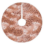 Rose Rosa Leopard Polyester Weihnachtsbaumdecke (Vorderseite)