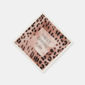Rose Rosa Leopard Serviette (Ecke)