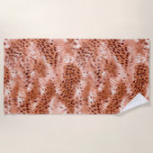 Rose Rosa Leopard Strandtuch (Vorderseite)