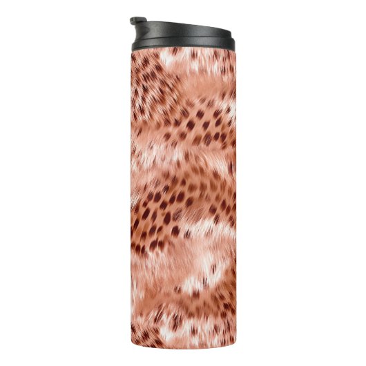 Rose Rosa Leopard Thermosbecher (Nach rechts gedreht)