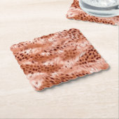 Rose Rosa Leopard Untersetzer (angewinkelt)