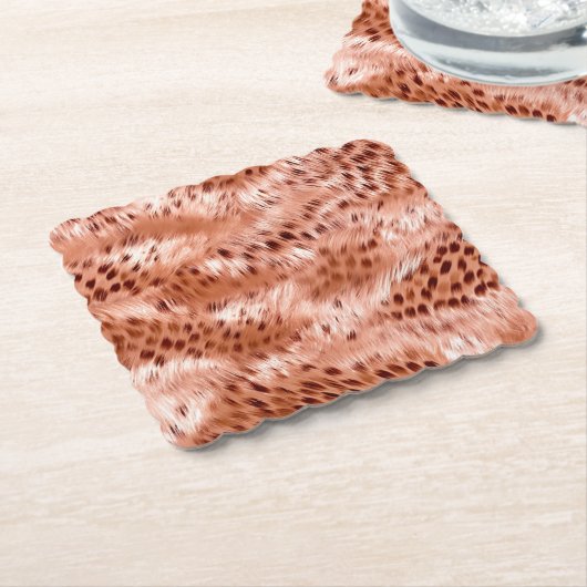 Rose Rosa Leopard Untersetzer (angewinkelt)