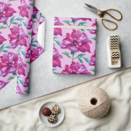 Rose Rosa Lila Aquarellbahn Kunst Geschenkpapier