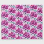 Rose Rosa Lila Aquarellbahn Kunst Geschenkpapier (Flach)