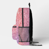 Rose Rosa lila Lavendel Glitzern Individuelle Name Bedruckter Rucksack (Rechts)