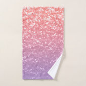 Rose Rosa lila Lavendel Imitate Glitzern Glitzer Badhandtuch Set (Handtuch)