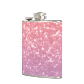 Rose Rosa lila Lavendel Imitate Glitzern Glitzer Flachmann (Links)