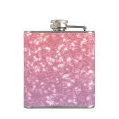 Rose Rosa lila Lavendel Imitate Glitzern Glitzer Flachmann (Rückseite)