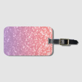 Rose Rosa lila Lavendel Imitate Glitzern Glitzer Gepäckanhänger (Vorderseite (Horizontal))