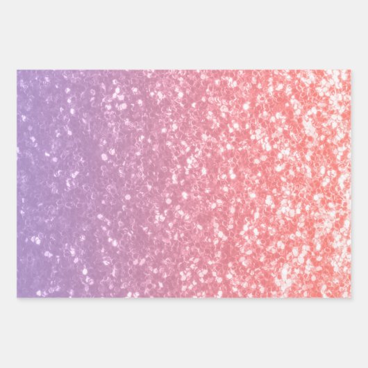 Rose Rosa lila Lavendel Imitate Glitzern Glitzer Geschenkpapier Set (Vorderseite 2)