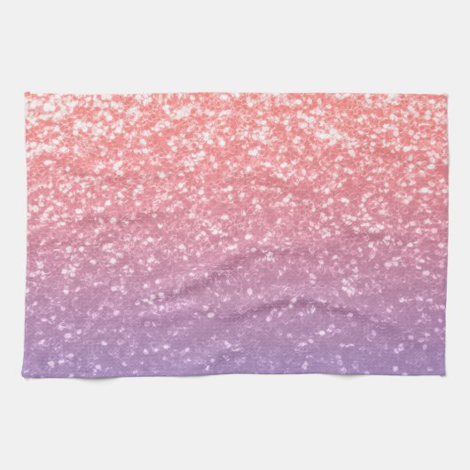 Rose Rosa lila Lavendel Imitate Glitzern Glitzer Geschirrtuch (Horizontal)