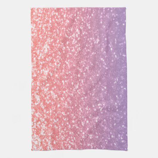 Rose Rosa lila Lavendel Imitate Glitzern Glitzer Geschirrtuch (Vertikal)