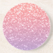 Rose Rosa lila Lavendel Imitate Glitzern Glitzer Getränkeuntersetzer (Vorne)